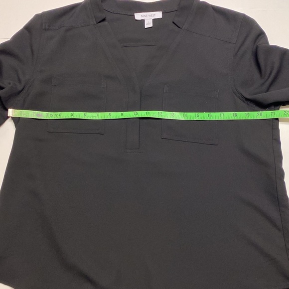Nine West Women Long Sleeve Shirt  Blouse Top Black size large - Picture 5 of 6